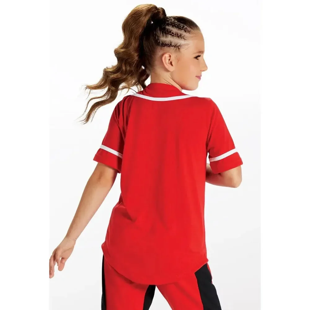 Pre-Owned Dance Costume Top Intermediate Child Weissmans 15550 Hip Hop Baseball